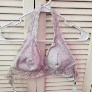 A&F Abercrombie white halter lacy bralette